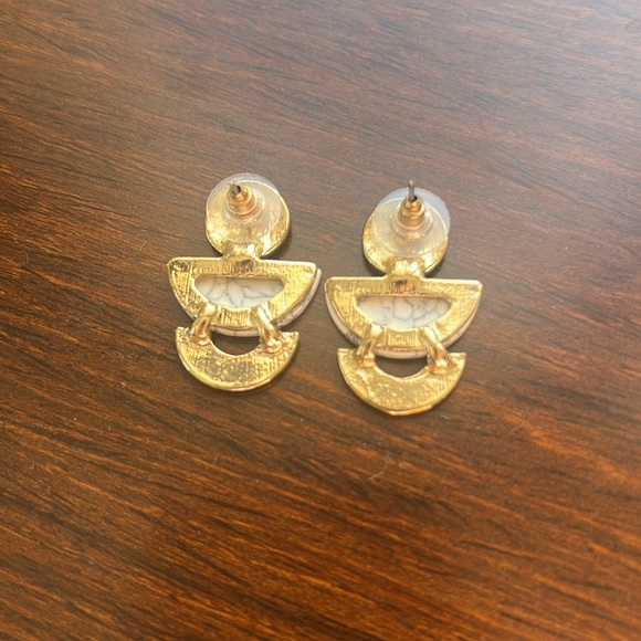 Circle and Half Circle Geometric Earrings NWOT - Picture 2 of 5